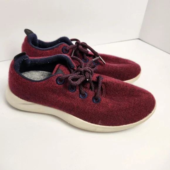Allbirds Women's Wool Runner Red Berry Low Top Lace-up Sneakers Size W8 - Picture 3 of 8